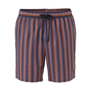 REEBOK Swim Trunks Geometric Blue Orange Men Medium AOP Swim Shorts Swimsuit NWT